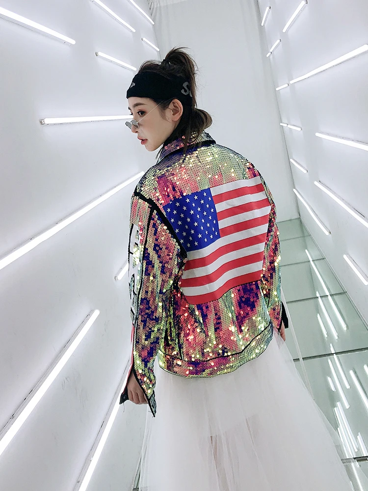 Spring 2019 New Flag-backed Flag Letters Brilliant Segmented denim with Loose Short Jackets
Spring 2019 New Flag-backed Flag Letters Brilliant Segmented denim with Loose Short Jackets