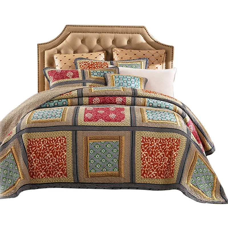 Patchwork Bedspread Quilt Set 3pcs Cotton Double Blanket Handmade Bed Covers with Pillowcase King Queen Size Coverlet
Patchwork Bedspread Quilt Set 3pcs Cotton Double Blanket Handmade Bed Covers with Pillowcase King Queen Size Coverlet
