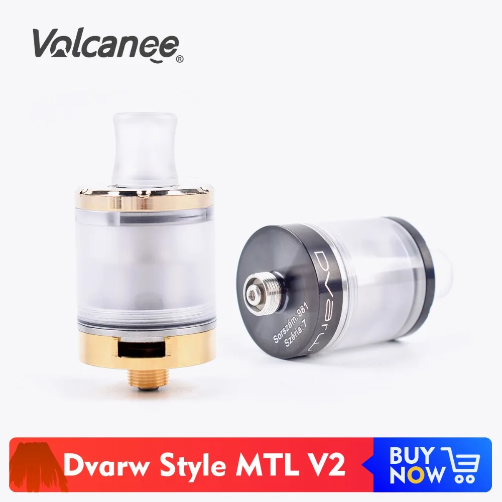 Атомайзер Volcanee Dvarw V2 MTL RTA с регулируемым потоком воздуха диаметр 22 мм вейп бак VS SQ