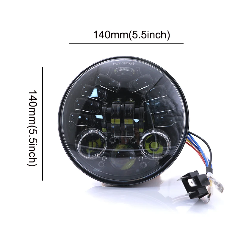 Motorcycle Hi/Lo Beam LED Headlamp Universal Scooter 5.5" Front Light Motorbike Black 5.5 Inch Headlight Motor Refit Spotlight
Motorcycle Hi/Lo Beam LED Headlamp Universal Scooter 5.5" Front Light Motorbike Black 5.5 Inch Headlight Motor Refit Spotlight