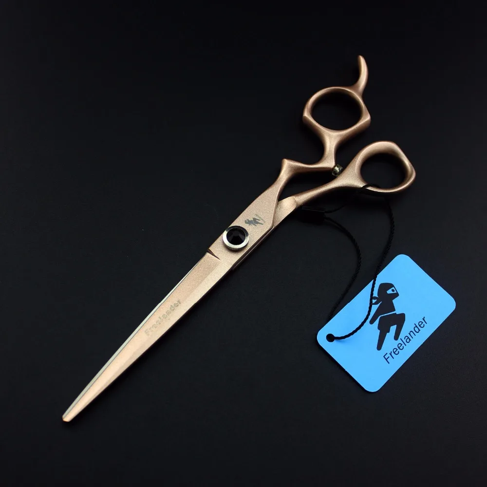 Freelander 7.0" Japan 440c golden baking varnish curved handle hairdressing scissors for pet groomer or home use
Freelander 7.0" Japan 440c golden baking varnish curved handle hairdressing scissors for pet groomer or home use