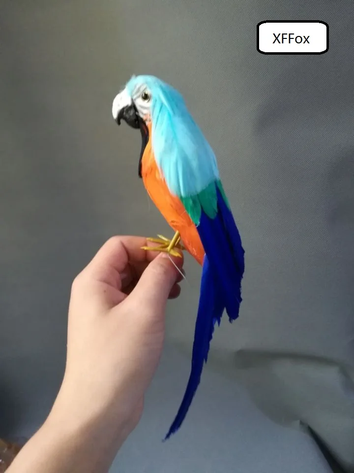 real life light blue parrot model foam&feather parrot bird gift about 30cm xf0094