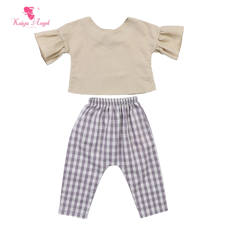 Kaiya Angel 2019 New Baby Girl Outfits Set Spring Summer Ruched Plaid Pants Half Sleeve Toddlers Simple Style Factory Wholesale
Kaiya Angel 2019 New Baby Girl Outfits Set Spring Summer Ruched Plaid Pants Half Sleeve Toddlers Simple Style Factory Wholesale
