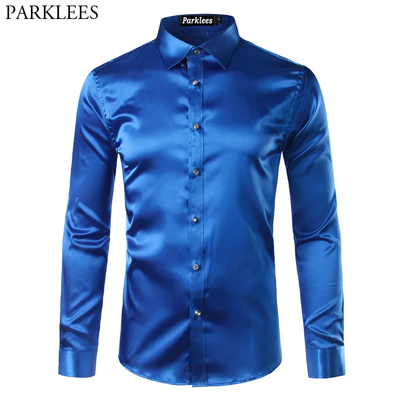 Silk Satin Shirt Men 2017 Brand New Emulation Silk Casual Mens Dress Shirts Long Sleeve Slim Fit Chemise Homme Men Social Shirts
Silk Satin Shirt Men 2017 Brand New Emulation Silk Casual Mens Dress Shirts Long Sleeve Slim Fit Chemise Homme Men Social Shirts