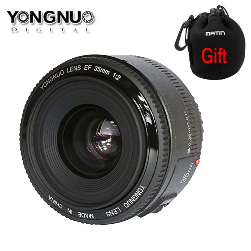 Объектив камеры Yongnuo YN35mm F2.0 F2 1:2 AF MF широкоугольный фиксированный dslr для Canon EOS 600d 60d