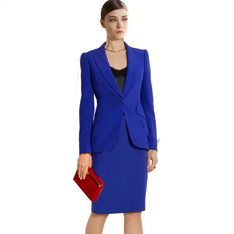Royal Blue Women Business Office Suits Slim Ladies Formal Skirt Suit 2 Piece Suits Custom Made B355
Royal Blue Women Business Office Suits Slim Ladies Formal Skirt Suit 2 Piece Suits Custom Made B355