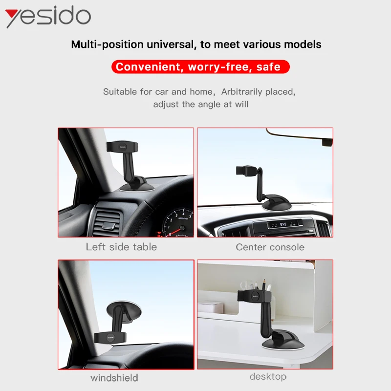 Yesido C43 Universal 4-6.5 Inch Car Phone Holder Sucker Windshield Dashboard Phone Car Mount Holder For Phone In Car GPS Stand
Yesido C43 Universal 4-6.5 Inch Car Phone Holder Sucker Windshield Dashboard Phone Car Mount Holder For Phone In Car GPS Stand