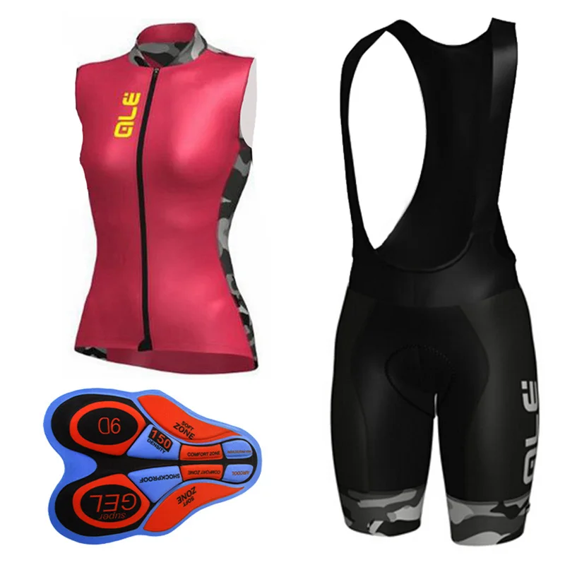 Ropa Ciclismo Новый ALE 2017 Женщины без рукавов Велосипеды Джерси велотрусы рубашка набор