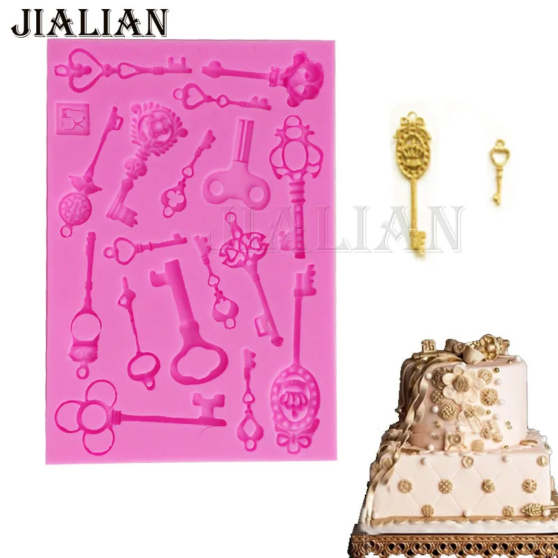 Retro fashion Keys Shape Lace Mold Cake Decorating Tools Silicone Mold Fondant Polymer Clay Resin Candy Super Sculpey T0875
Retro fashion Keys Shape Lace Mold Cake Decorating Tools Silicone Mold Fondant Polymer Clay Resin Candy Super Sculpey T0875