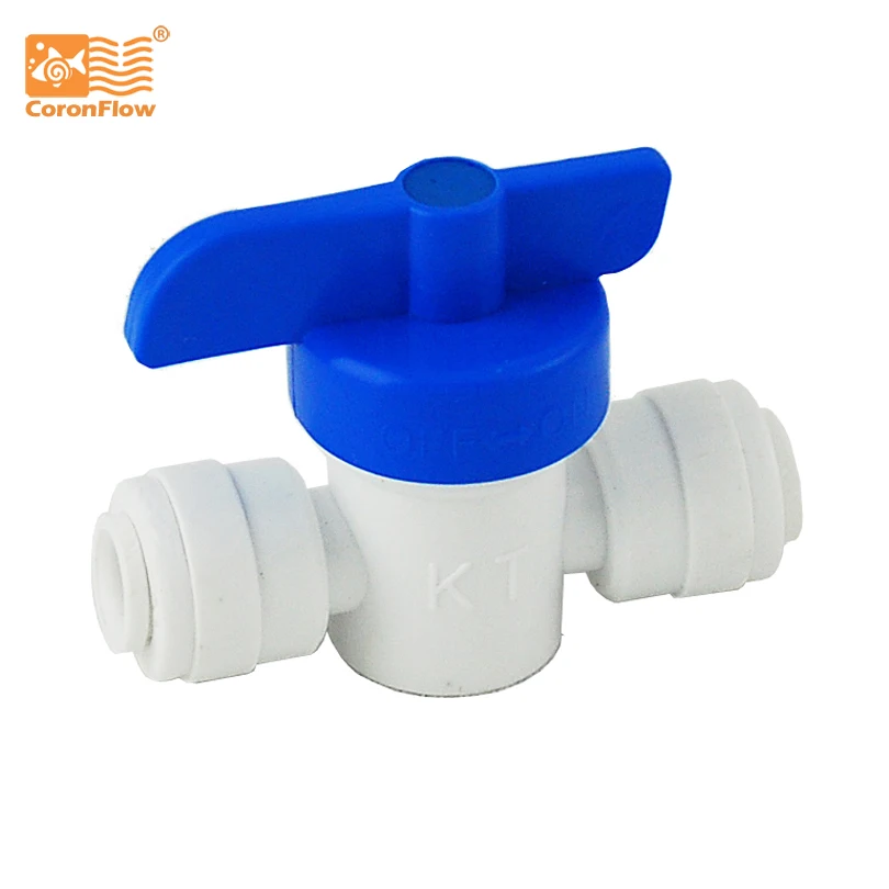 Coronwater запорный клапан прямой шаровой 1/4 "Push in 1/4" нажимная арматура RO фитинги KY