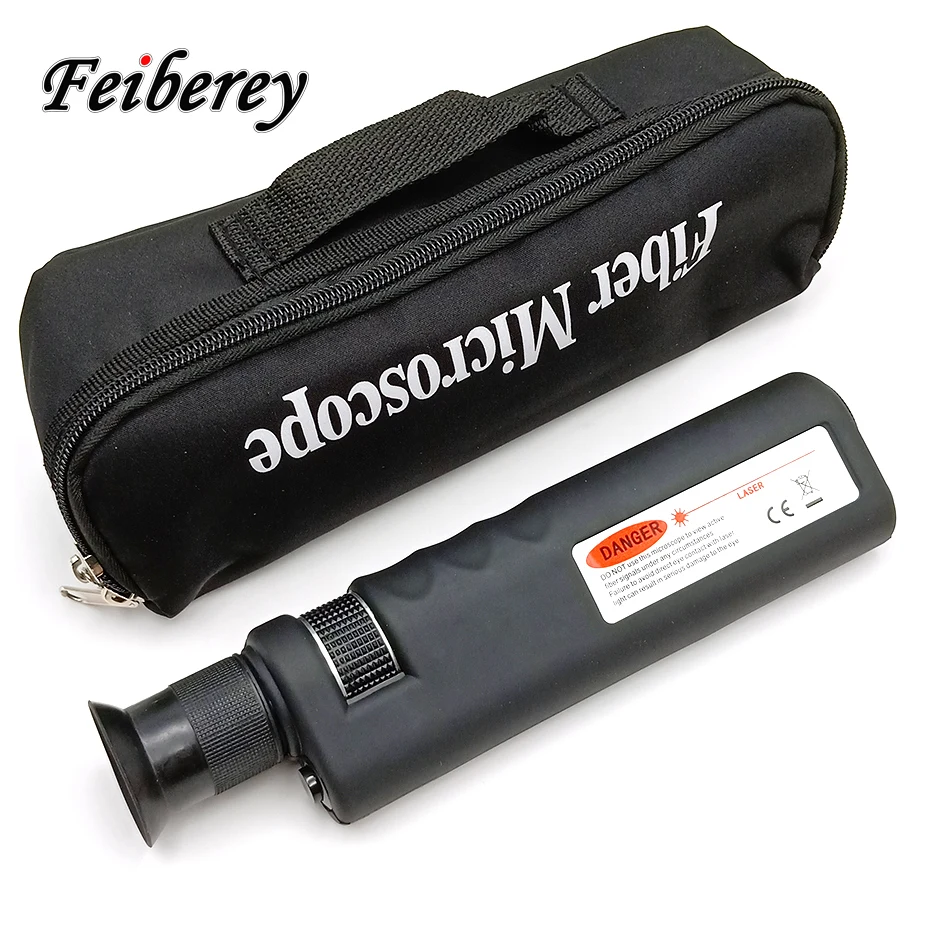 Handheld 400X 200X Magnification Fiber Optical Inspection Microscope SC FC ST LC Fiber End Face Scope with 1.25mm 2.5mm Adapter
Handheld 400X 200X Magnification Fiber Optical Inspection Microscope SC FC ST LC Fiber End Face Scope with 1.25mm 2.5mm Adapter