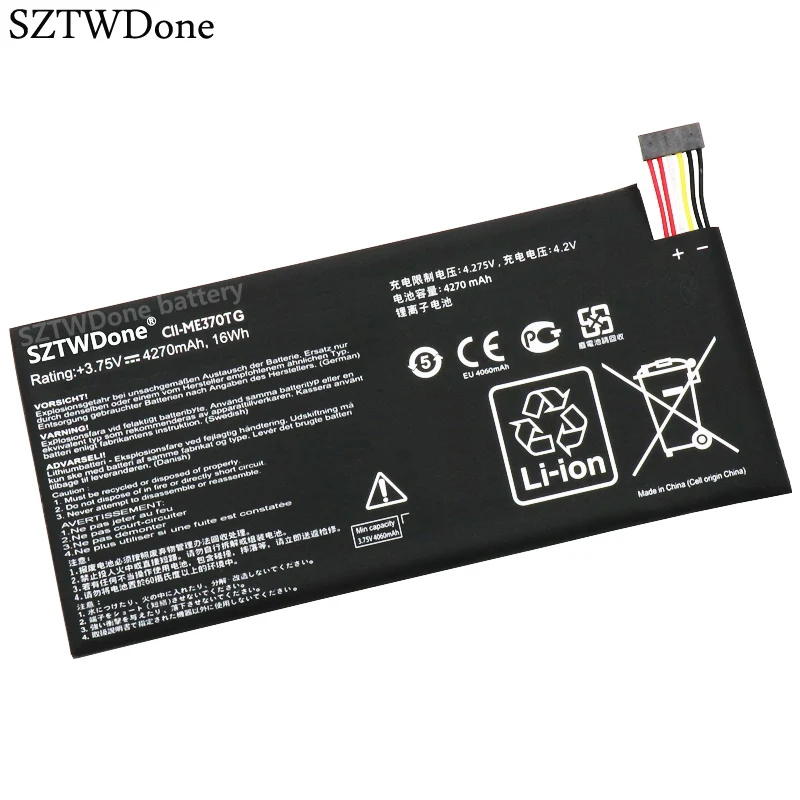 Аккумулятор SZTWDone C11-ME370TG для планшета ASUS Nexus 7, 32 ГБ, версия 3G, модель: ME370TG 3,75 в, 4270 мА · ч, 16 Вт · ч
Аккумулятор SZTWDone C11-ME370TG для планшета ASUS Nexus 7, 32 ГБ, версия 3G, модель: ME370TG 3,75 в, 4270 мА · ч, 16 Вт · ч