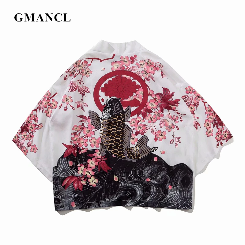Summer Mens Kimono Shirt Japanese koi Kimono Cardigan Jackets Patterns Open Stitch Fish Crane Print Harajuku Clothing Coats
Summer Mens Kimono Shirt Japanese koi Kimono Cardigan Jackets Patterns Open Stitch Fish Crane Print Harajuku Clothing Coats