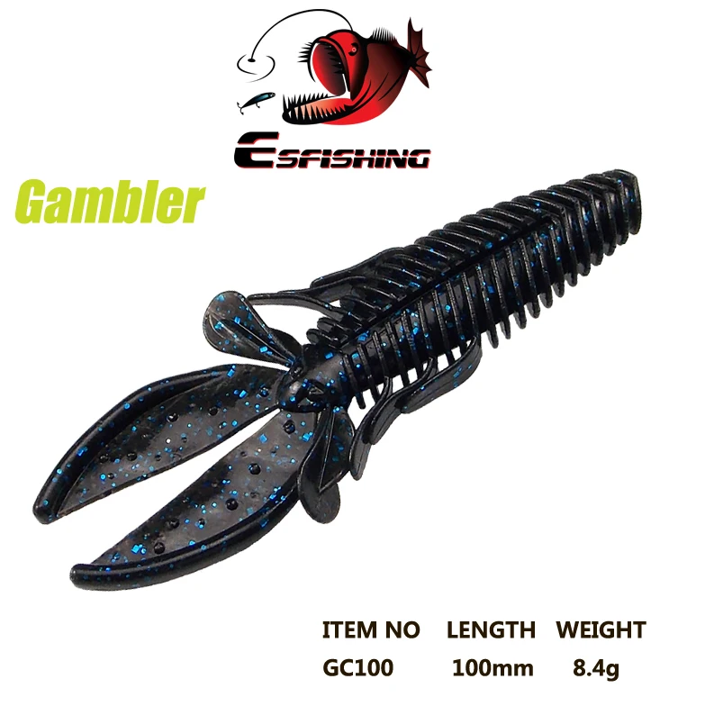 KESFISHING новые приманки мягкие наживки геймбер Craw 10 см 8 г 6 шт. для ловли карпа