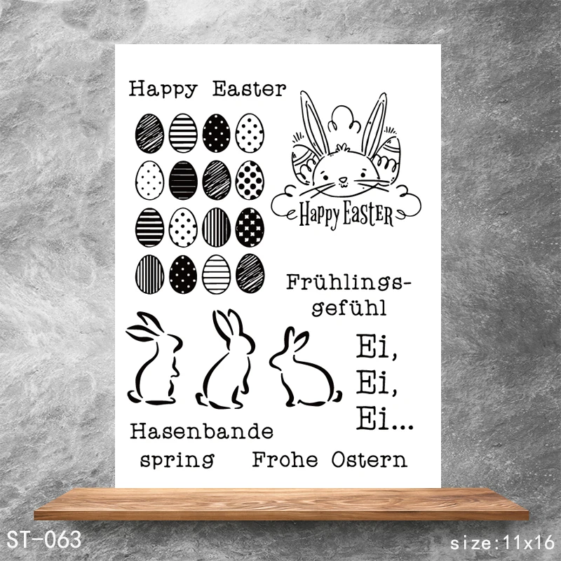 Happy Easter Eggs and Rabbits Transparent Stamps DIY Scrapbooking Album Card Making DIY Decoration Making Embossing Stencil
Happy Easter Eggs and Rabbits Transparent Stamps DIY Scrapbooking Album Card Making DIY Decoration Making Embossing Stencil
