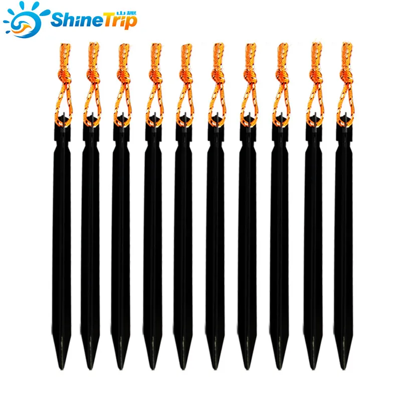 

Tent Nail (20 pcs) 18cm Triangular Aluminium Alloy Stake with Rope Camping Equipment Outdoor Travel Tent Peg