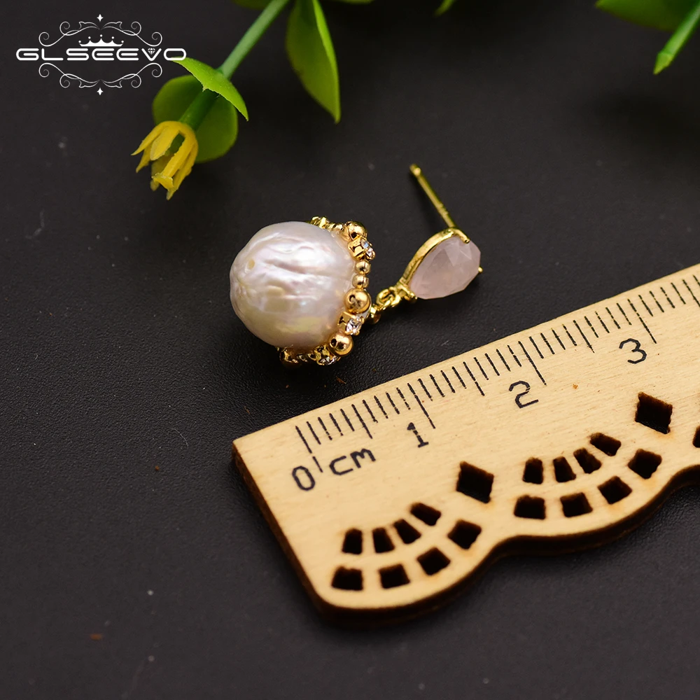 GLSEEVO Drop Earrings For Women Natural Fresh Water Baroque Round Pearl Wedding Luxury Dangle Earrings Silver 925 Jewelry GE0659
GLSEEVO Drop Earrings For Women Natural Fresh Water Baroque Round Pearl Wedding Luxury Dangle Earrings Silver 925 Jewelry GE0659