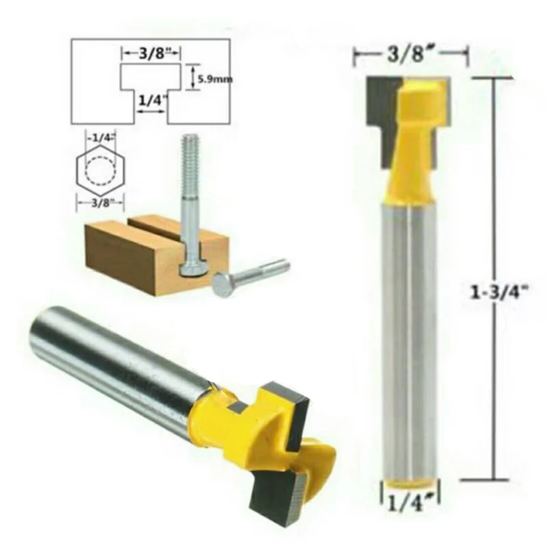 Carbide 8mm Shank T-Slot Cutter Router Bit For 1/4" Hex Bolt Woodworking Tools High Quality
Carbide 8mm Shank T-Slot Cutter Router Bit For 1/4" Hex Bolt Woodworking Tools High Quality