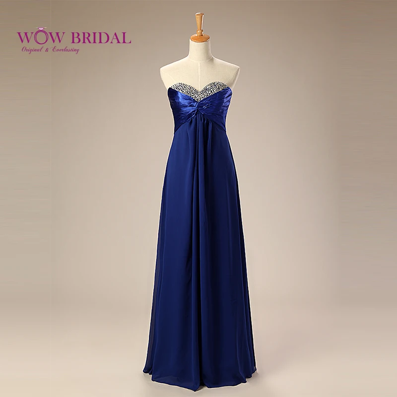 

Wowbridal Elegant Long Prom Dress 2021 Sweetheart Strapless Sequins Beaded Lace Up Chiffon Draped A-Line Ruched Party Dress