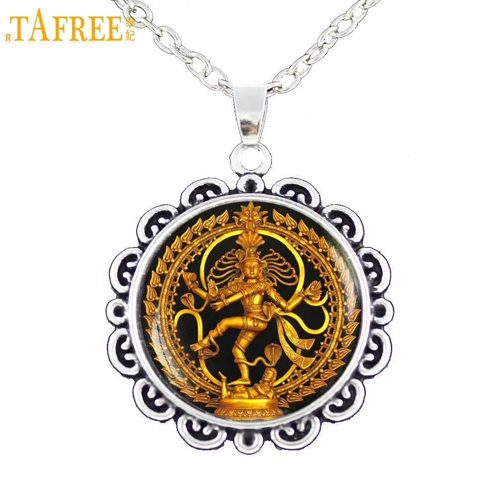 TAFREE Religion jewelry Vintage Nataraja chain necklace Glass cabochon Dancing Shiva charm pendant India Buddhist jewelry C 058
TAFREE Religion jewelry Vintage Nataraja chain necklace Glass cabochon Dancing Shiva charm pendant India Buddhist jewelry C 058