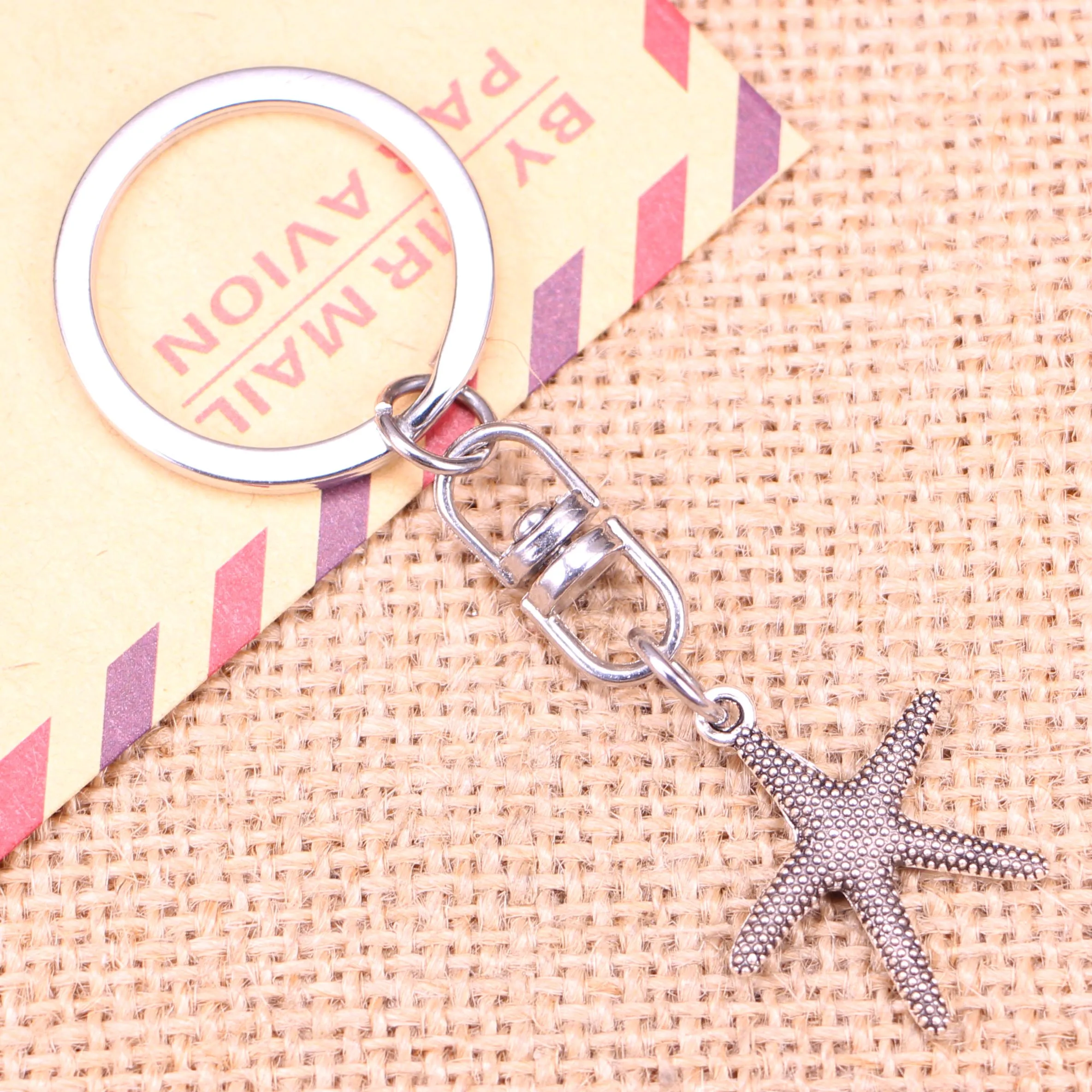 Новинка модный брелок для ключей подвески в виде морской звезды 26x22 мм мужские