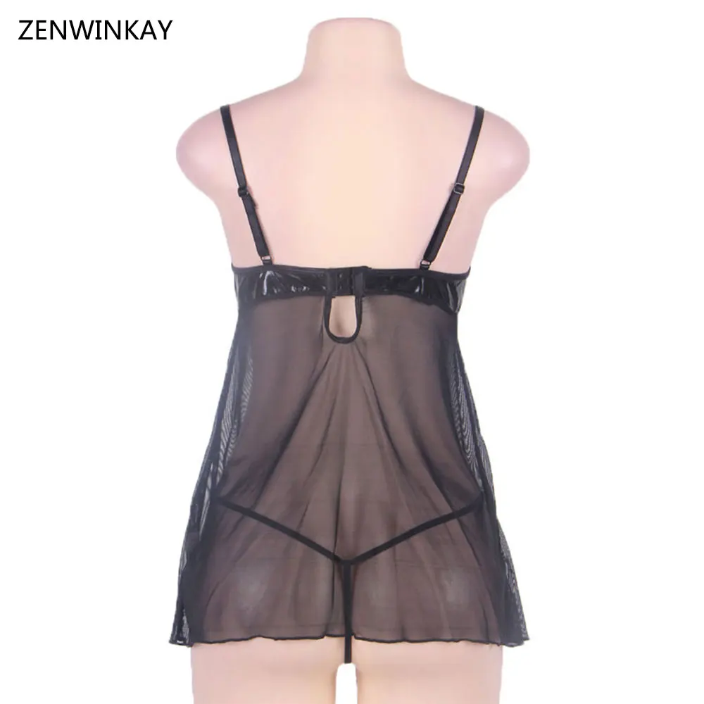 Черное неглиже Babydoll нижнее белье сексуальное эротическое платье костюм для