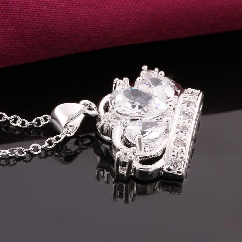 New Silver Color White Cubic Zirconia Fashion Jewelry Women's Necklace Pendant Crown Pendant P2063
New Silver Color White Cubic Zirconia Fashion Jewelry Women's Necklace Pendant Crown Pendant P2063