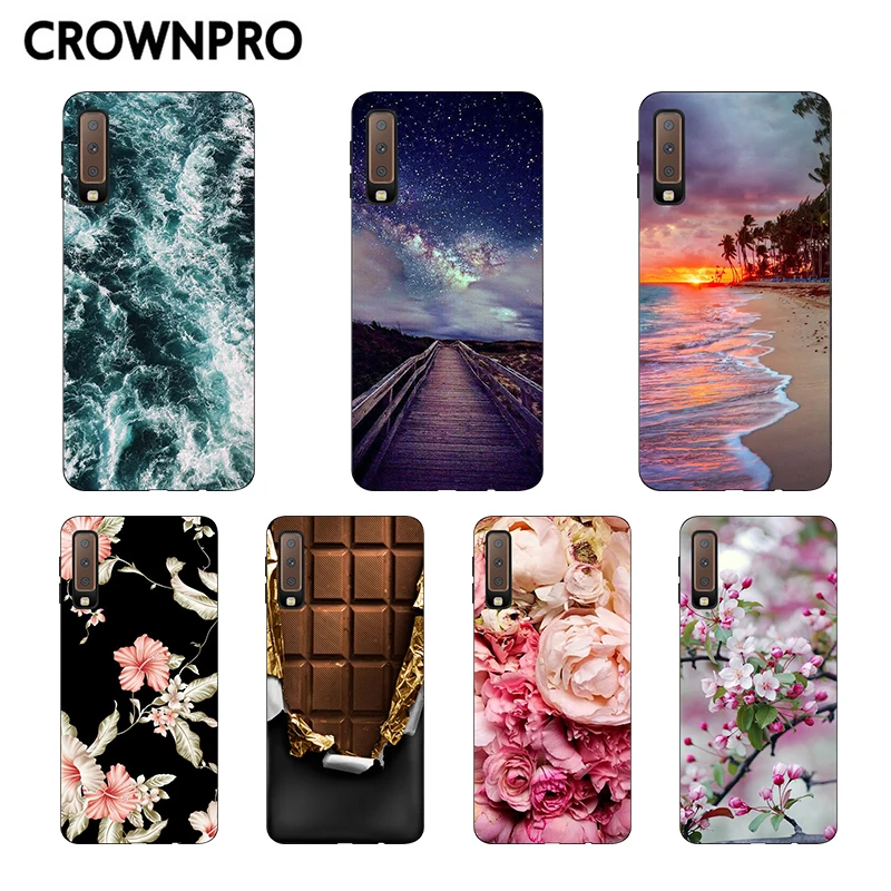 Чехол CROWNPRO для Samsung A7 2018 мягкий чехол накладка из ТПУ Galaxy A750 A750F силиконовый с