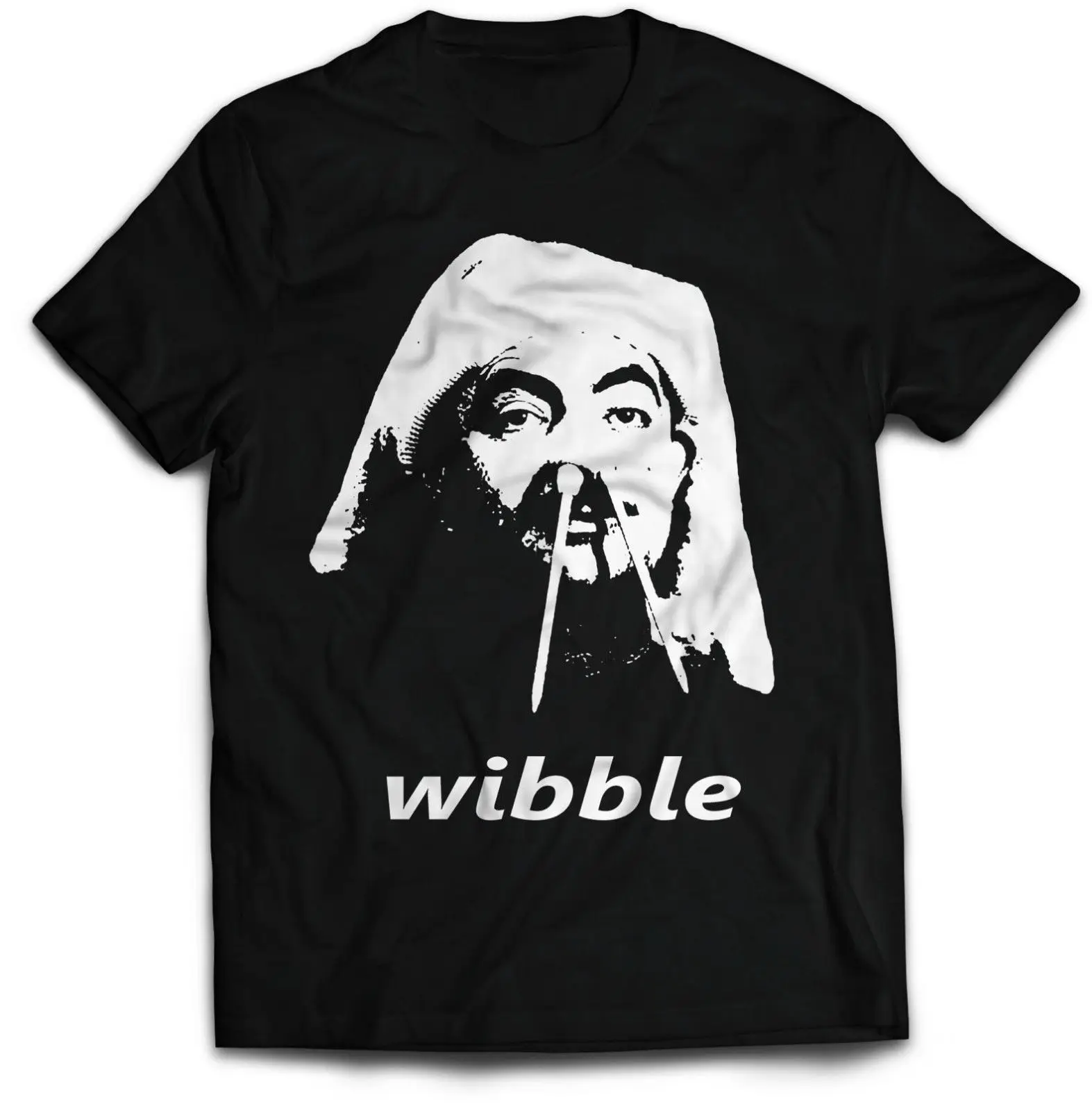 Черная футболка с надписью WIbble 80's забавная Ретро принтом экрана все размеры