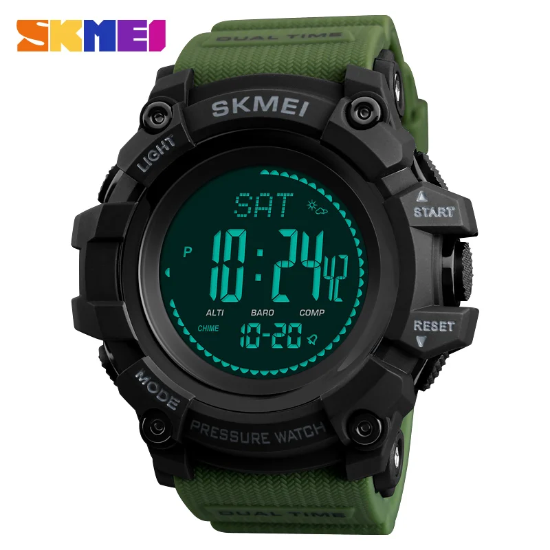 

SKMEI Brand Mens Sports Watches Pedometer Calories Digital Watch Altimeter Barometer Compass Thermometer Weather Clock Men Watch