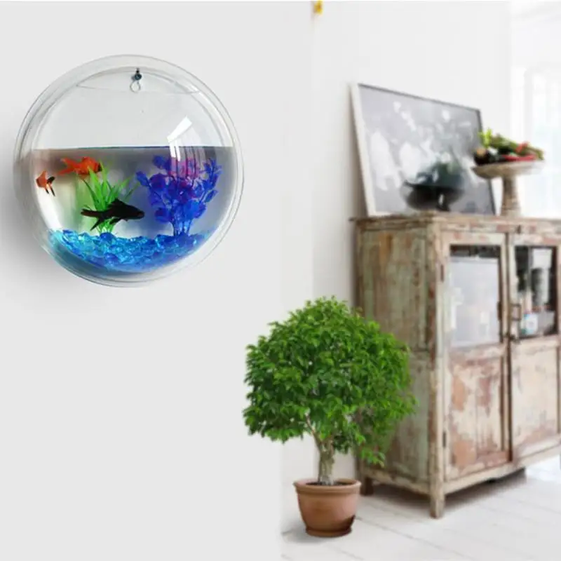 Pot Plant Wall Mounted Newest Hanging Decor Bubble Bowl Flowers Fish Tank Home Aquarium Decoration Accessories | Дом и сад