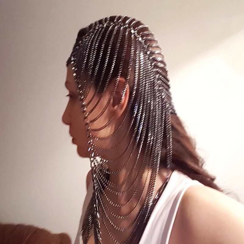 2020 Exaggerated gold chain tiaras women punk party stage bijoux multilayer head chain headwear Forehead hair jewelry
2020 Exaggerated gold chain tiaras women punk party stage bijoux multilayer head chain headwear Forehead hair jewelry