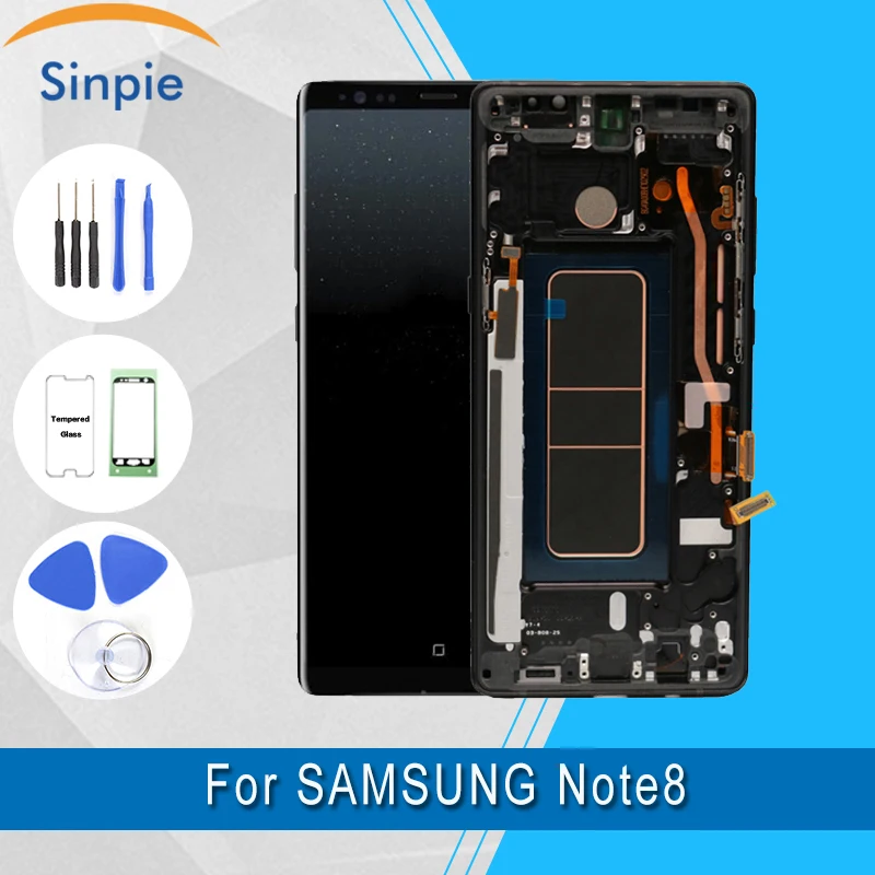Для samsung Galaxy NOTE 8 ЖК дисплей в сборе с рамкой регулировкой яркости закаленное