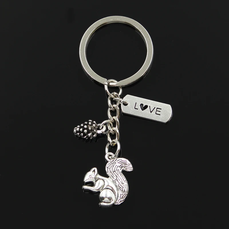 Fashion 30mm Key Chain Keychain Jewelry Silver Color Squirrel Love Eat Pine Cone Dream Pendant
Fashion 30mm Key Chain Keychain Jewelry Silver Color Squirrel Love Eat Pine Cone Dream Pendant
