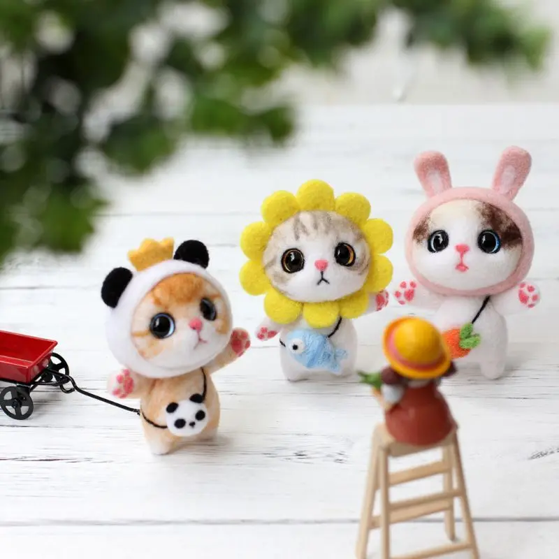 Cat Doll With Panda Wool Felt Craft DIY Non Finished Poked Set Handcraft Kit For Needle Material Bag Pack
Cat Doll With Panda Wool Felt Craft DIY Non Finished Poked Set Handcraft Kit For Needle Material Bag Pack