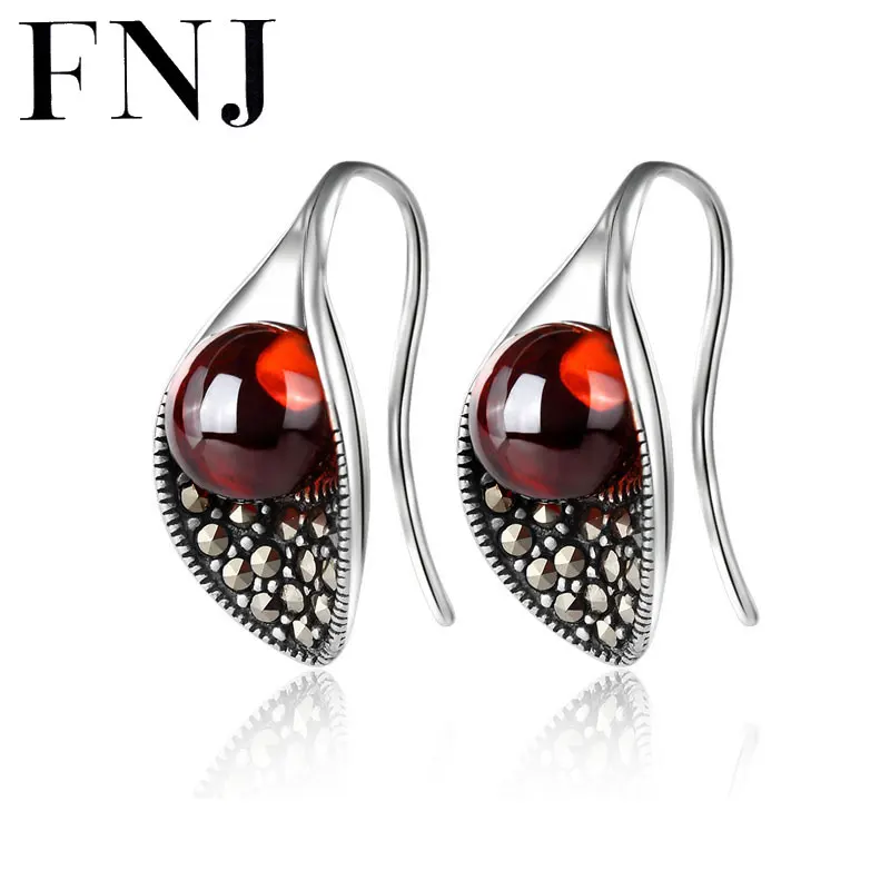 925 Silver Earring Women Vintage Synthetic Garnet Stone S925 Thai Sterling Silver boucle d'oreille Drop Earrings
925 Silver Earring Women Vintage Synthetic Garnet Stone S925 Thai Sterling Silver boucle d'oreille Drop Earrings