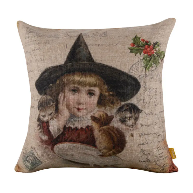 LINKWELL 18x18" Happy Halloween Day Retro Cute Witch with Black Hat Cat Burlap Cushion Cover Pillowcase for Season Decoration
LINKWELL 18x18" Happy Halloween Day Retro Cute Witch with Black Hat Cat Burlap Cushion Cover Pillowcase for Season Decoration