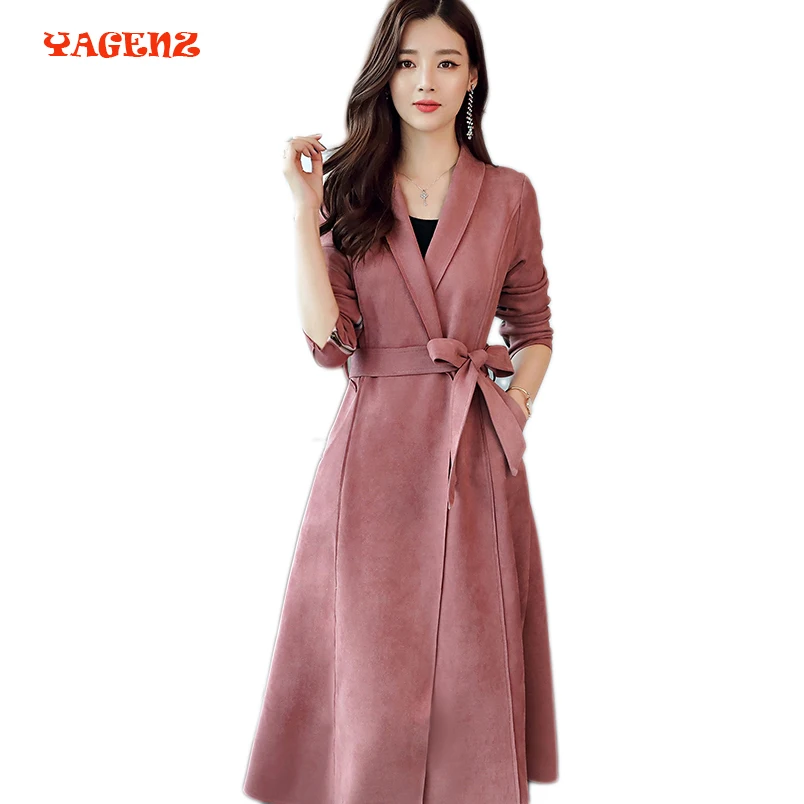 Elegant Long Trench Coat For Women New Suede Trench Coat Abrigos Mujer Windbreaker Lace Up Cardigan Women Coat Overcoat
Elegant Long Trench Coat For Women New Suede Trench Coat Abrigos Mujer Windbreaker Lace Up Cardigan Women Coat Overcoat