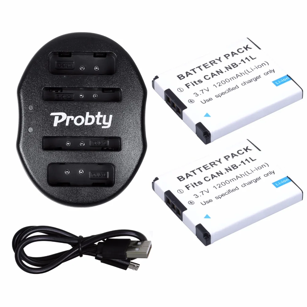 2Pcs Probty NB-11L NB 11L NB-11LH Battery + USB Dual Charger for CANON PowerShot SX400 A2300 A2400 A2500 A2600 A3400 A3500 IS
2Pcs Probty NB-11L NB 11L NB-11LH Battery + USB Dual Charger for CANON PowerShot SX400 A2300 A2400 A2500 A2600 A3400 A3500 IS