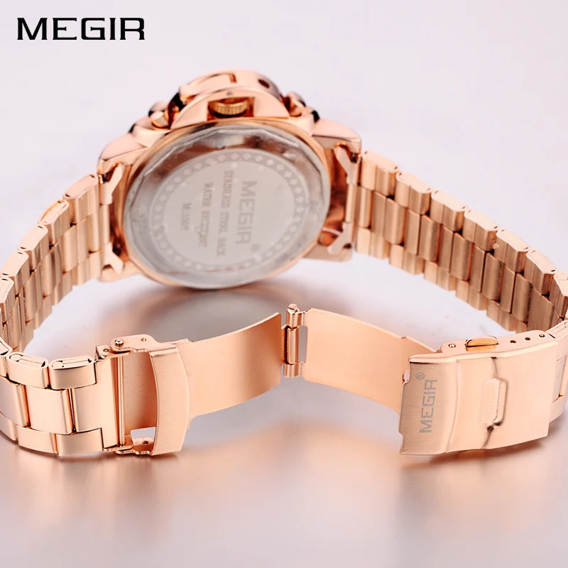 MEGIR Men's Sports Wristwatches Fashion Quartz Watch Men Luxury Brand Stainless Steel Waterproof Watches Clock Relogio Masculino |