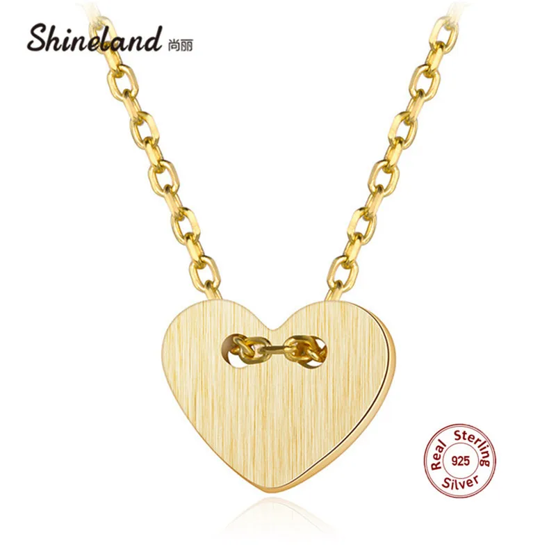 Shineland New Arrival Handmade Wire Drawing Gold Color Love Heart Necklace Pendant for Women Girl 925 Sterling-silver-jewelry
Shineland New Arrival Handmade Wire Drawing Gold Color Love Heart Necklace Pendant for Women Girl 925 Sterling-silver-jewelry