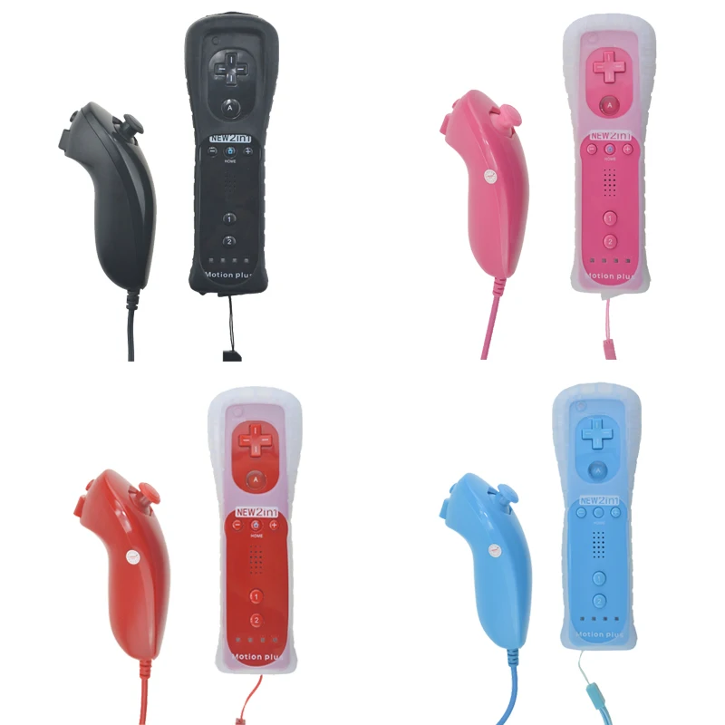 Встроенный контроллер движения плюс для Wii 2 в 1 Bluetooth игровой силиконовый мягкий
