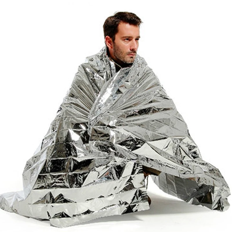 Silver Outdoor Sports Portable Emergency Waterproof Rescue Thermal Foil Mylar Blankets 1.3X2.1M Camping Equipment Survival Tools
Silver Outdoor Sports Portable Emergency Waterproof Rescue Thermal Foil Mylar Blankets 1.3X2.1M Camping Equipment Survival Tools