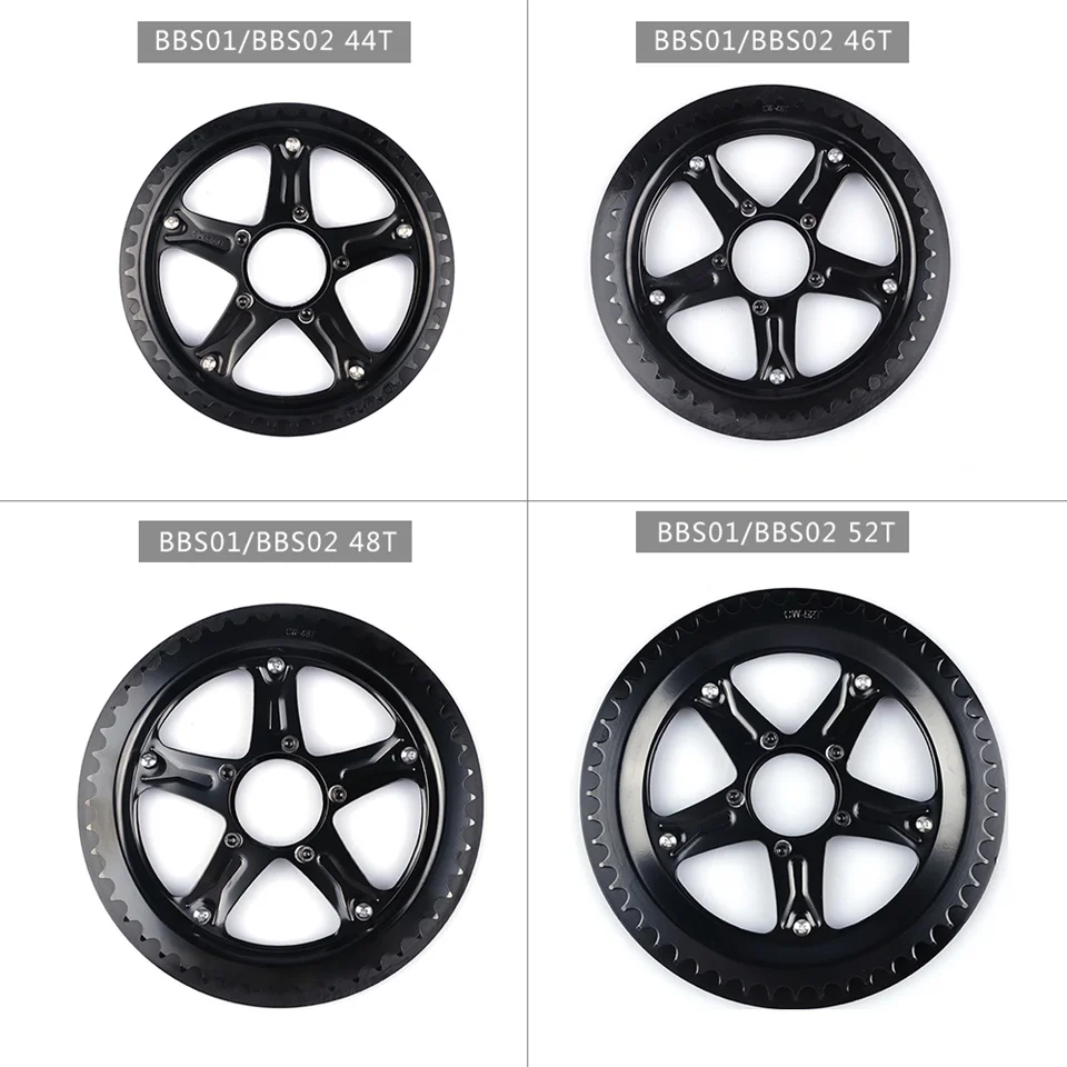 Звезда колеса Bafang BBS01B BBS02B, звездочка среднего мотора 44T 46T 48T 52T для электровелосипеда, запчасти для переоборудования 8FUN
Звезда колеса Bafang BBS01B BBS02B, звездочка среднего мотора 44T 46T 48T 52T для электровелосипеда, запчасти для переоборудования 8FUN