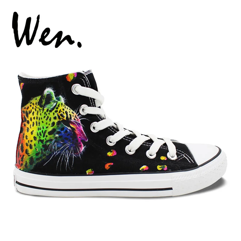 Wen Original Hand Painted Shoes Design Custom Colorful Leopard Pattern Men Women's High Top Canvas Sneakers for Gifts
Wen Original Hand Painted Shoes Design Custom Colorful Leopard Pattern Men Women's High Top Canvas Sneakers for Gifts