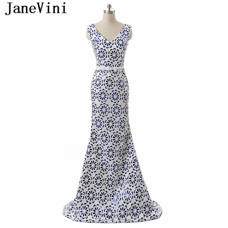 JaneVini Vestidos 2018 Charming Sequined Mother of The Bride Dresses Mermaid V Neck Backless Sweep Train Formal Evening Gowns
JaneVini Vestidos 2018 Charming Sequined Mother of The Bride Dresses Mermaid V Neck Backless Sweep Train Formal Evening Gowns