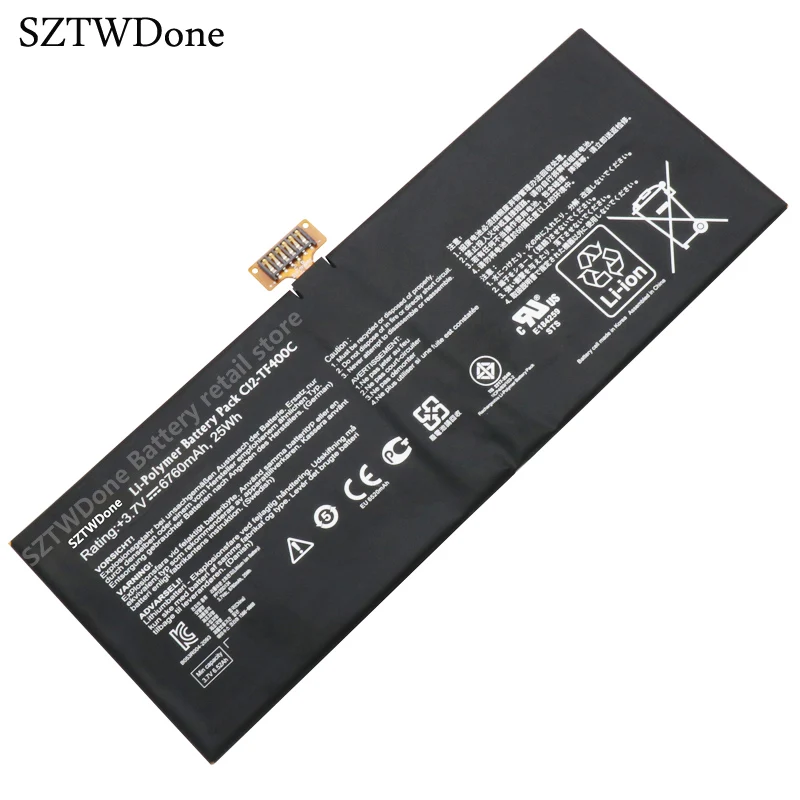 SZTWDone C12-TF400C планшет Батарея для ASUS VivoTab Смарт ME400C 1ICP4/83/103-2 3,7 V 6760 мА/ч, 25WH
SZTWDone C12-TF400C планшет Батарея для ASUS VivoTab Смарт ME400C 1ICP4/83/103-2 3,7 V 6760 мА/ч, 25WH