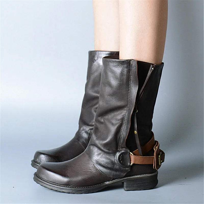 Women Ankle Boots Genuine Leather Double Zipper Flat Booties Straps Autumn Botas Militares Platform Rubber Riding Boot
Women Ankle Boots Genuine Leather Double Zipper Flat Booties Straps Autumn Botas Militares Platform Rubber Riding Boot