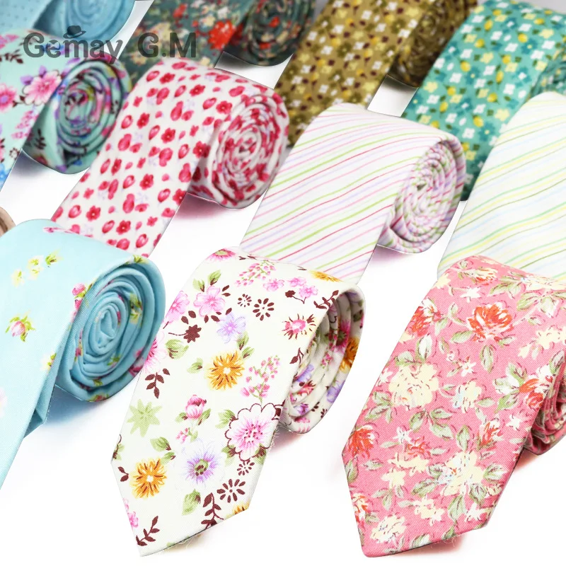New Fashion Floral Retro Casual Suits Men's Slim Tie Printing Pattern Ties For Men narrow Cotton Necktie|slim tie|men slim tieties for men |
