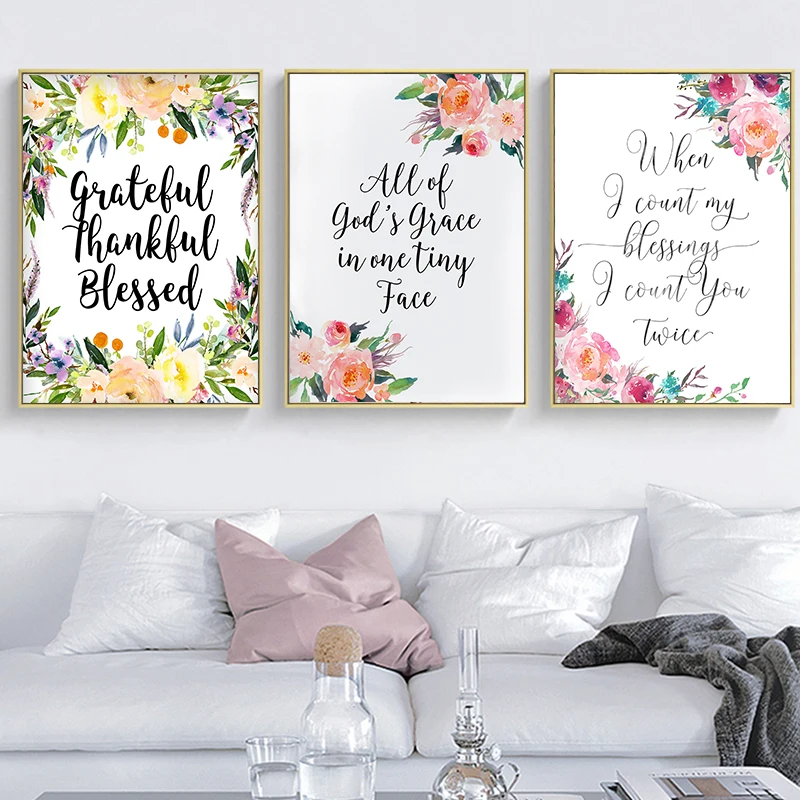 Religious Wall Art Inspirational Quotes Canvas Painting Nursery Floral Posters and Prints Pictures for Living Baby Room Decor
Religious Wall Art Inspirational Quotes Canvas Painting Nursery Floral Posters and Prints Pictures for Living Baby Room Decor